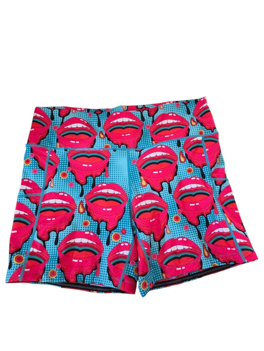Constantly Varied Gear Loud Mouth Lips Bold Pop Art Lip Biker Shorts Size 2XL